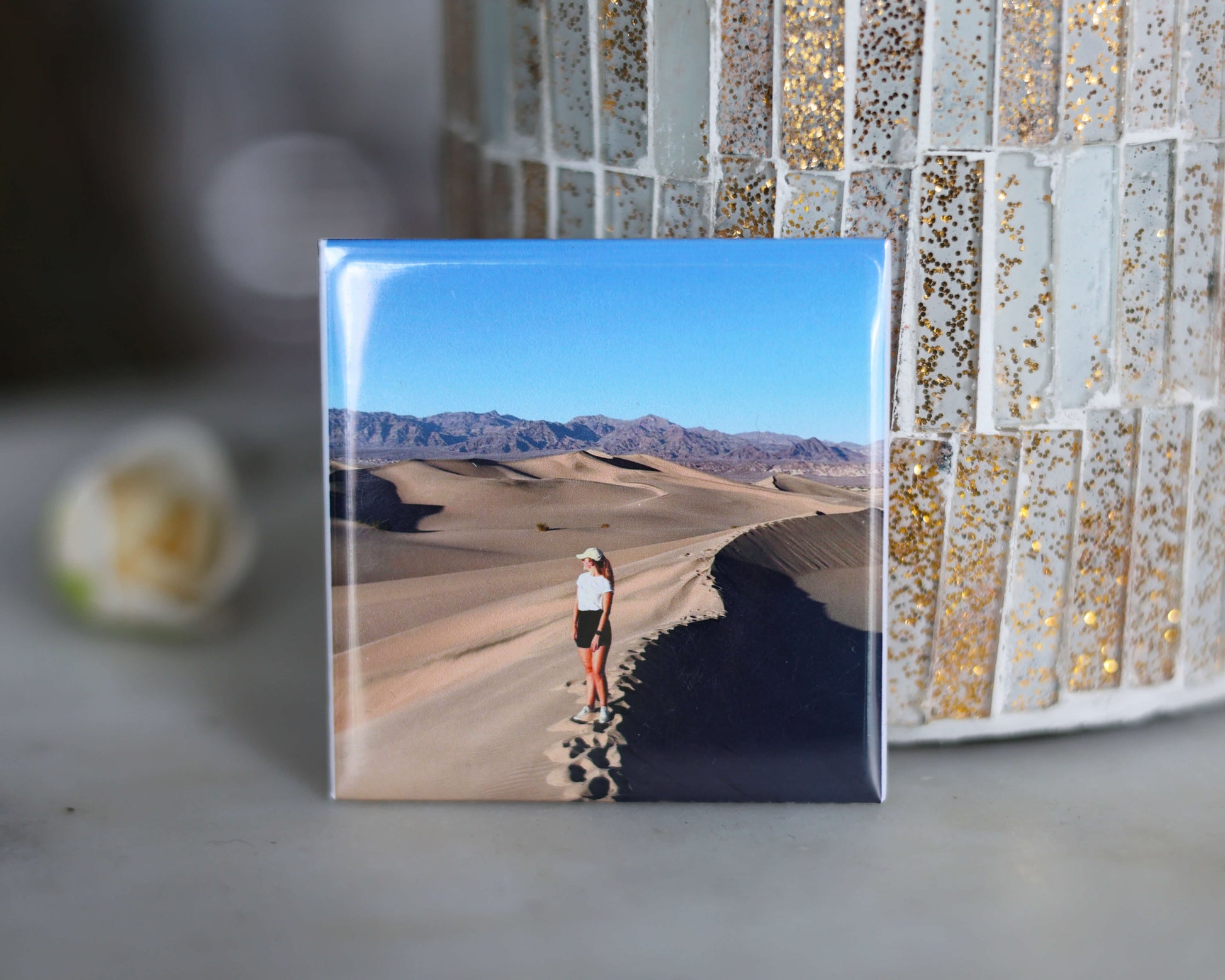 foto magneet van een persoon op vakantie 
